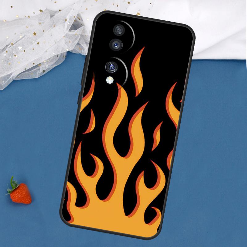 Fashion Design Flame Pattern Case For Honor Magic 7 5 6 Lite 8 Pro 200 400 50 70 90 X8c X8b X9a X9b X9c X9d Win RT Cover