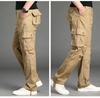Spring and Autumn Men's Multi-Pocket Casual Pure Cotton Loose Straight-Leg Trousers