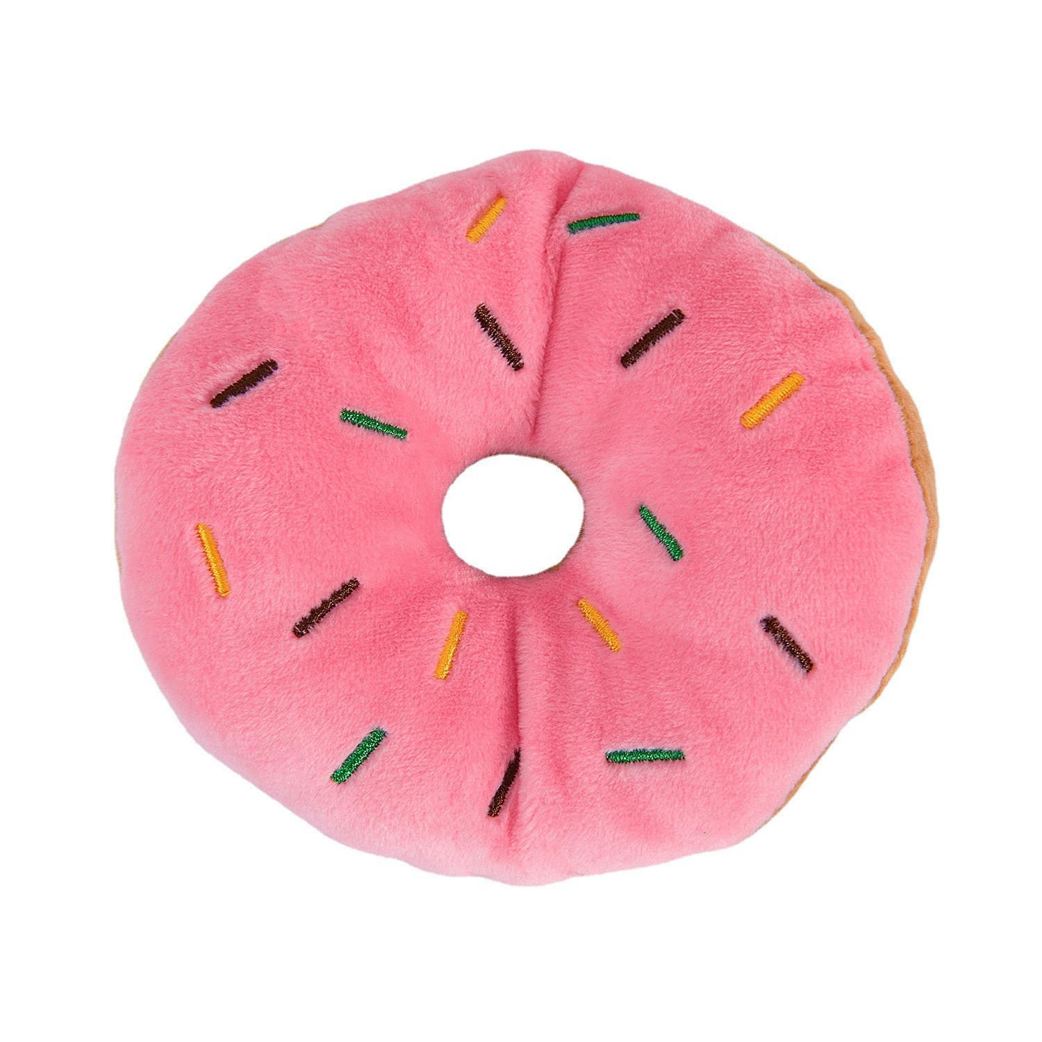 

Pet plush toy dog and cat items, chewable doughnut sound-making educational toy