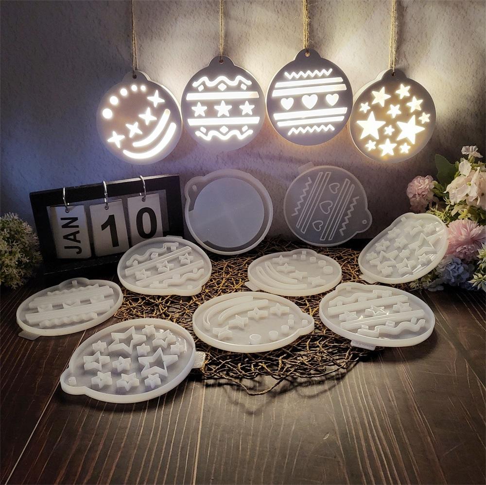 Easy Releasing Silicone Mold Round Shape Christmas Pendant Molds Suitable for Home Decoration and Crafting Pendant