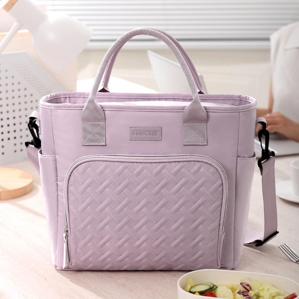 Portable Polyester Lunch Bag Waterproof Leakproof Insulated Cooler Bag Large Capacity Collapsible Lunch Pouch for School Work