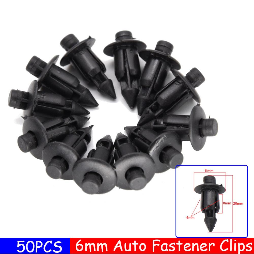

50 шт. автомобильный бампер крепеж заклепки нажимные зажимы фиксатор для универсального автомобиля пластиковый заклепка автомобильный бампер крыло насос штифт 6 мм/8 мм отверстие