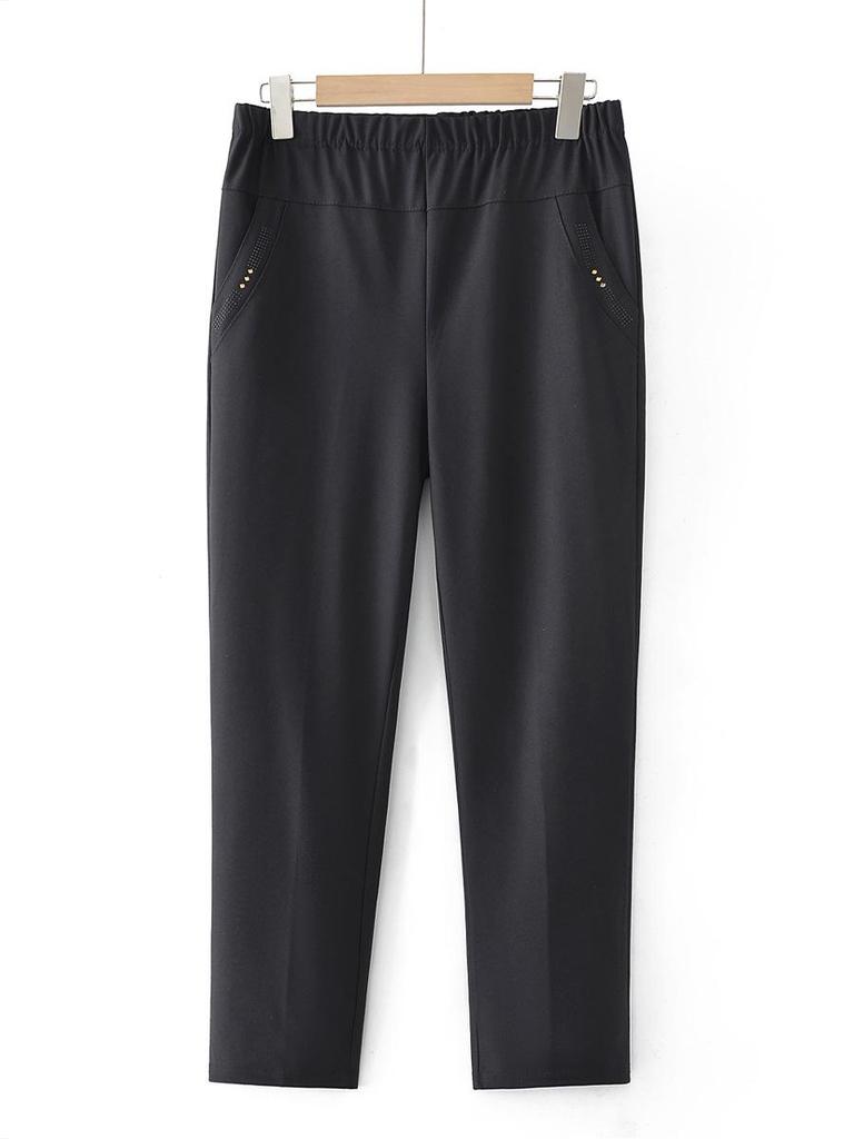 Spring & Fall Women's Straight-Leg Pants for Middle-Aged & Elderly - Mom & Grandma Casual Loose Fit