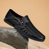 Fashion Summer Men Leather Casual Shoes Quality Slip on Men Loafers Comfortable Outdoor Mesh Flat Sneakers Non Slip Men Walking Footwear