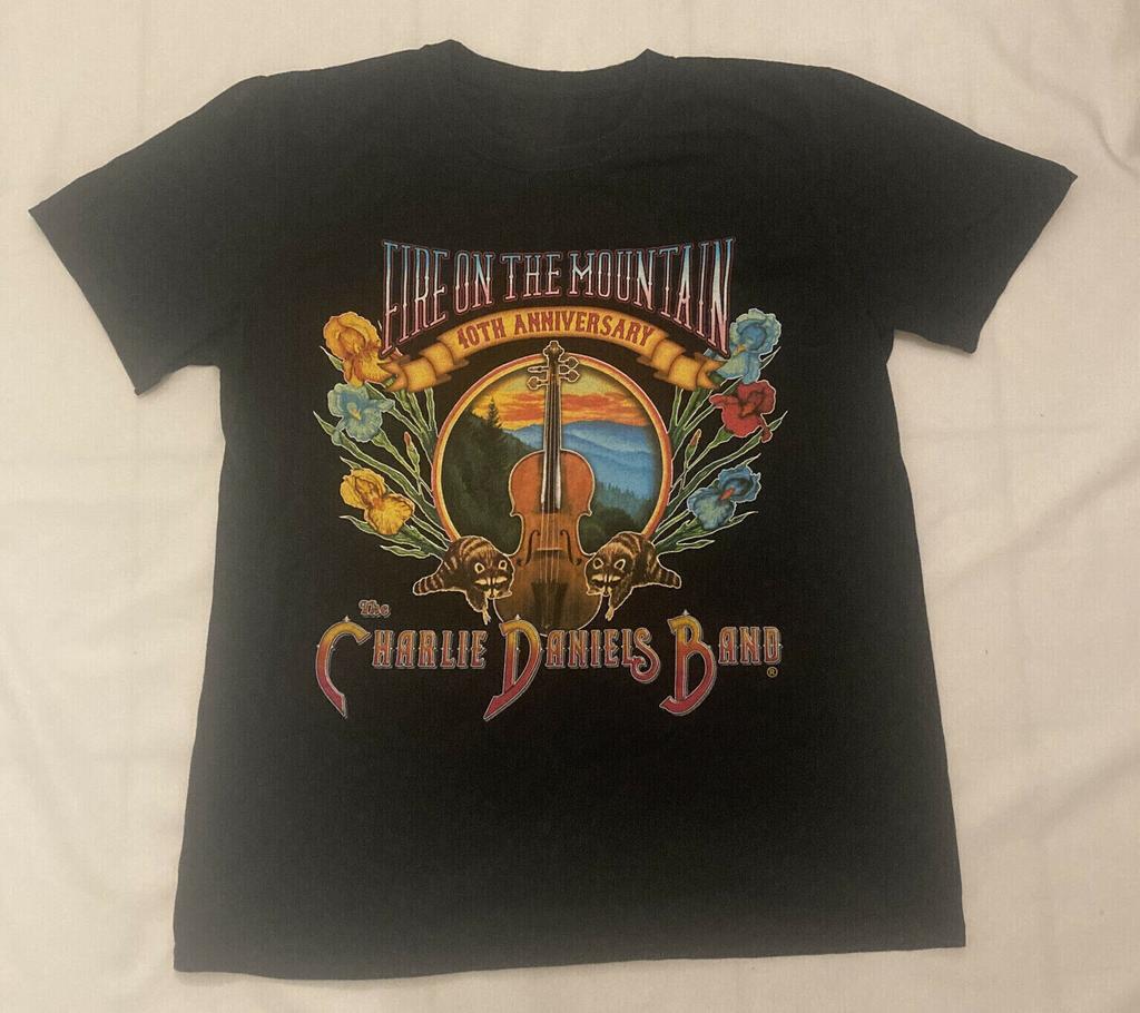 Fire on the Mountain VTG Charlie Daniels Band Shirt Klassiek Zwart S-5XL