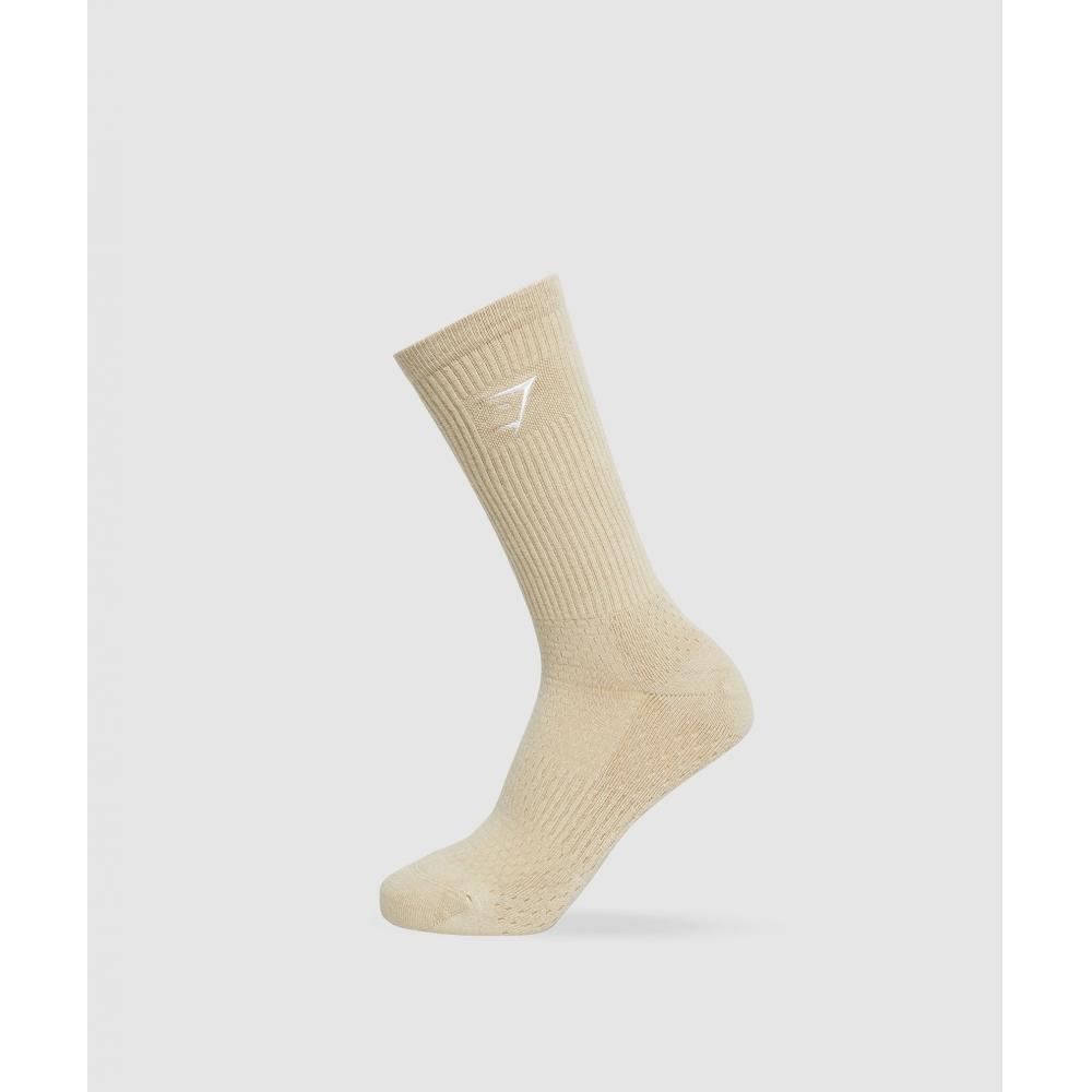 

GYMSHARK Premium Sharkhead Crew Single Vanilla Beige I2A5M NCCW L