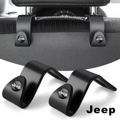 2Pcs Car Headrest Hooks Hanger Back Organizer Holder For Grand Cherokee Wrangler JK Gladiator Compass Renegade Patriot Libe