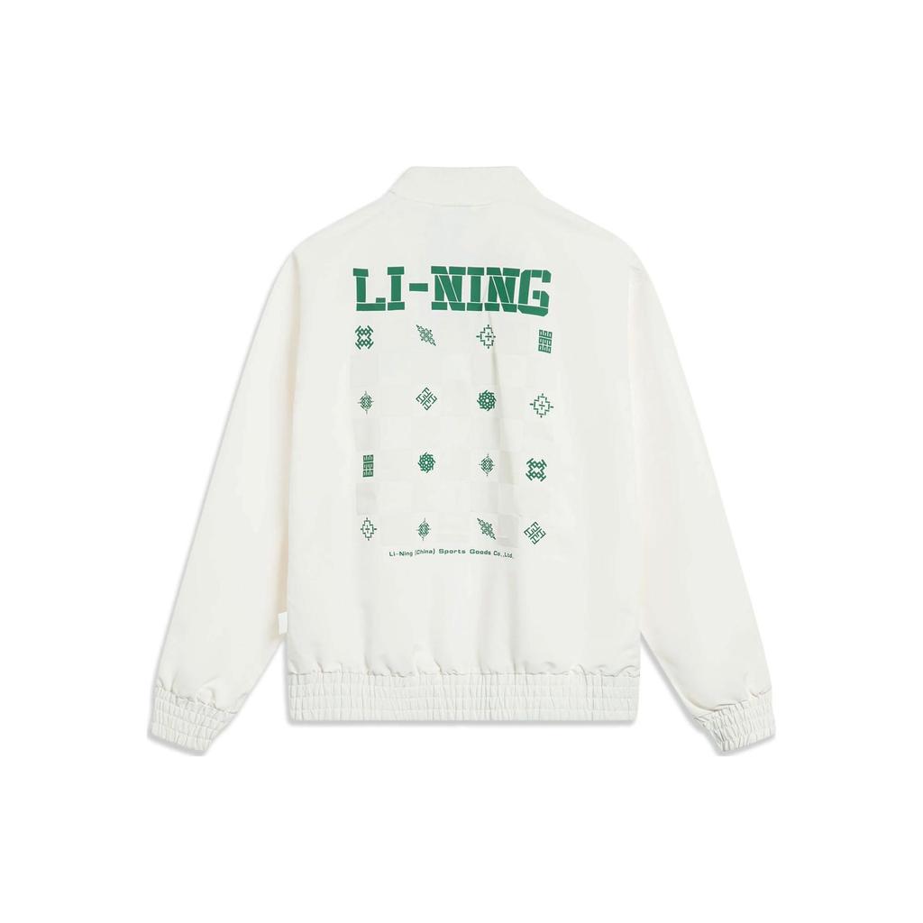 Li-Ning Chinese Culture Series Letter Pattern Print Casual Jacket Men Jackets Off-White AJDT361-1