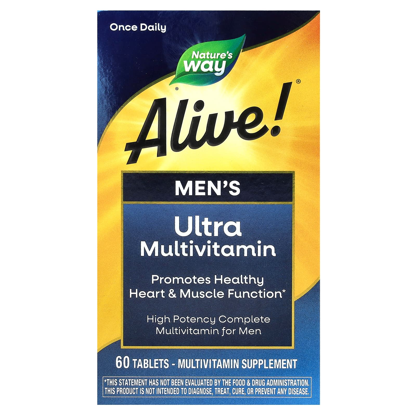 

Nature S Way, Alive! Men s Ultra Multivitamin, 60 Tablets