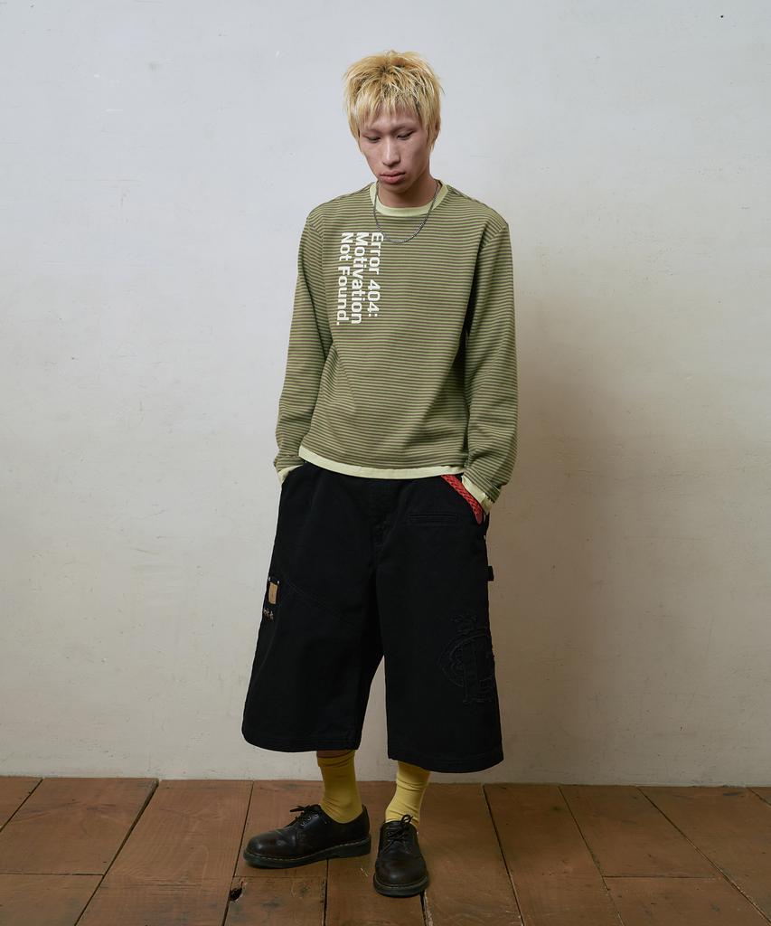 Lujeoseukeulleob Striped Layered Long Sleeve T-Shirt Olive