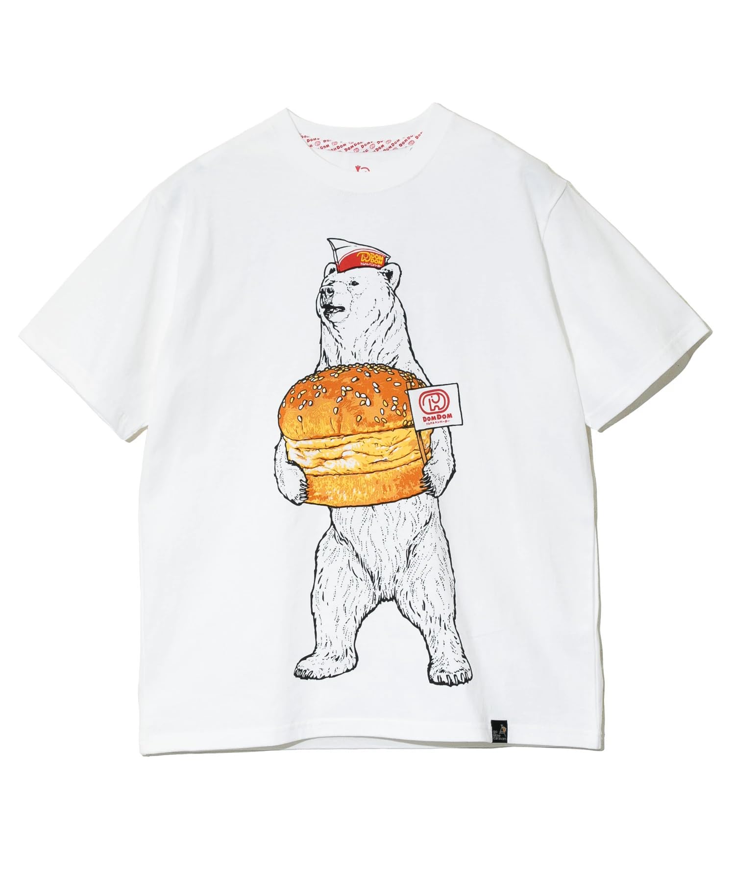 

[go slow caravan] 341961 DOMDOM×gsc Handmade Thick-Grilled Kitamago Burger Bear T-Shirt, White, XL
