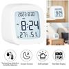 Digital Alarm Clock with Indoor Temperature Humidity Digtial Calendar Clock Battery Operated Portable Table Clock for Bedroom