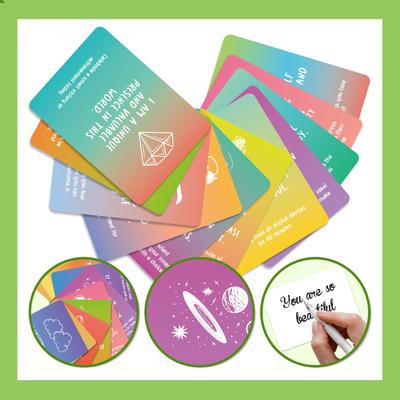 50pcs Colored Affirmation Cards for Women Self-Care Daily Positive Quotes Positive Encouragement Card With Inspiration Text Gift