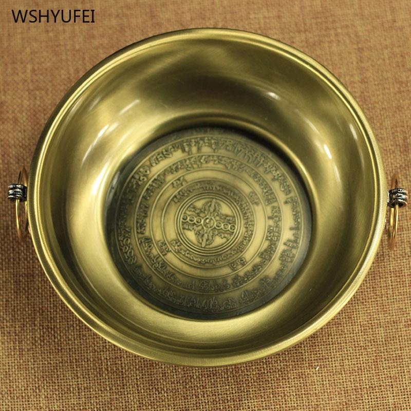 1 pc Alloy medicine supply plate Buddhist Hall Temple supplies Household Sacrifice Feng Shui Accessories Law Society  Offering