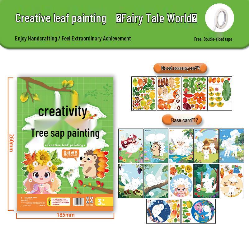Creative Leaf Painting DIY Educational Sticker Book for Children