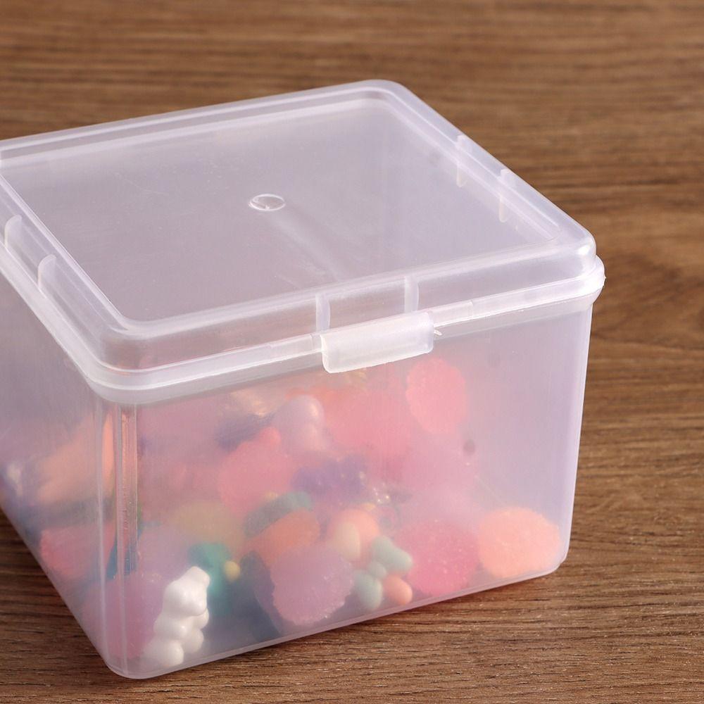 1 Stück mit Deckel Aufbewahrungsbox Mehrzweck Kunststoff Aufbewahrungskoffer Rechteckige Form Transparent Behälter für kleine Dinge