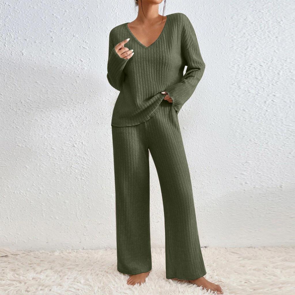 2025 Autumn/Winter Women's Wide-Leg Tracksuit: Casual Long-Sleeve Two-Piece Set for Commuting & Multi-Occasion Wear
