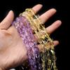 1String Reiki Healing Crystal Beads, Natural Stone Transparency Citrine Amethyst Gems Loose Spacer Beads for Jewelry Making DIY Christmas Gifts 38cm