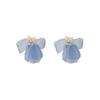 Silver Needle Tassel Flower Flower Fairy Earrings Female Pastoral Style Niche Handmade Temperament Exaggerated Earrings Female
