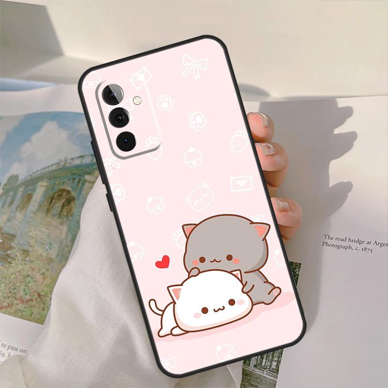 

Mochi Peach Cat Case For Samsung Galaxy A54 A34 A24 A14 A51 A71 A21S A53 A33 A23 A13 A12 A22 A32 A52 Coque Samsung A32 4G