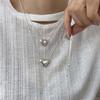 925 Silver Smooth Heart With Snake Chain Long Love Pendant Necklaces Women Aesthetic Tassel Clavicle Chain Choker Fine Jewelry