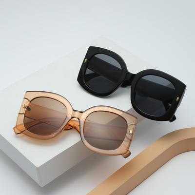 2PACK Fashion Oversized Square Sunglasses Women Vintage Designer Glasses Female Cream Shades Retro Rivet Eyewear