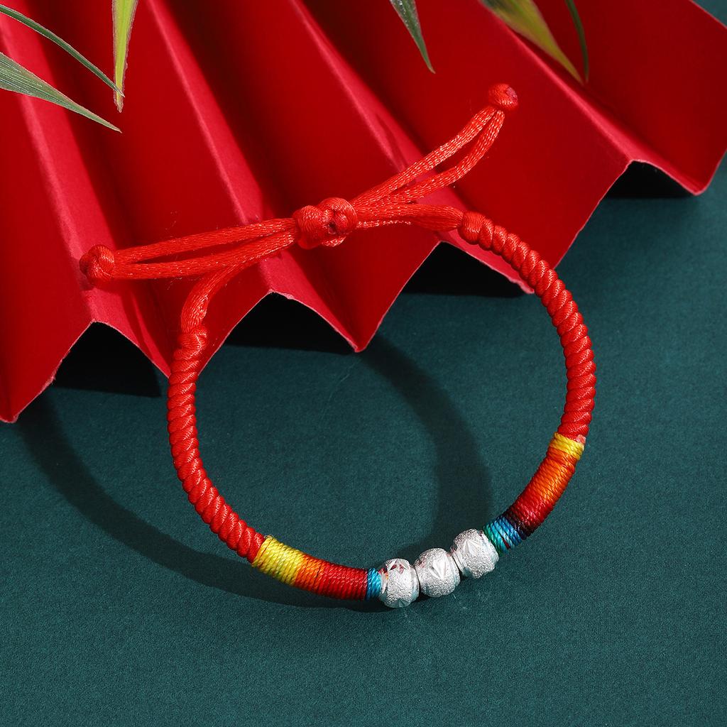Colorful Rope Beaded Ethnic Style Hand-Woven Hand Rope, Tibetan Light Luxury High Sense Adjustable Fashion Jewelry Women