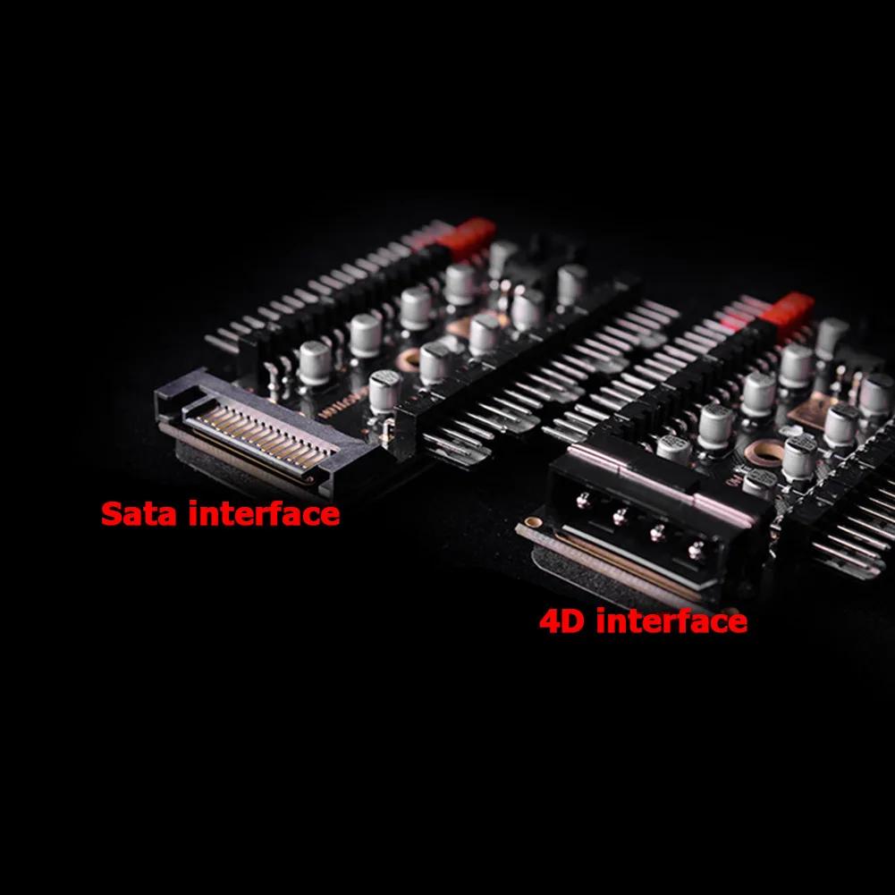 4 Pin PWM Fan HUB Splitter Chassis Cooler Fan PC Strip Control Adapter Socket Temperature Controller Board