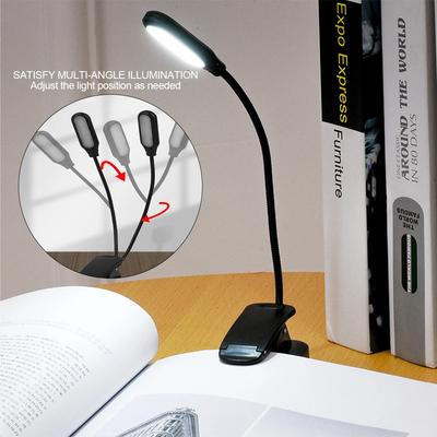 Mini LED Book Noční světlo Stolní lampa Ochrana očí Nastavitelná připínací stolní lampa Napájení baterií Flexibilní studovna Čtení