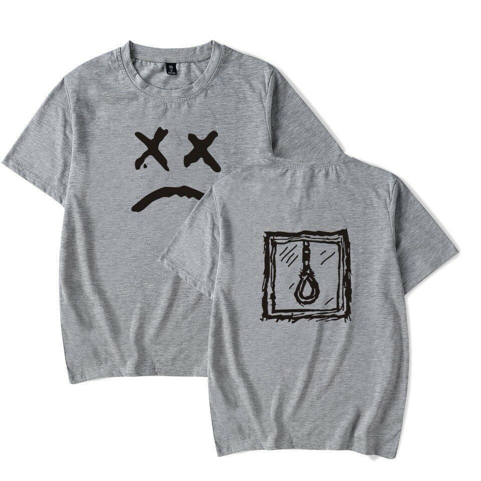 Lil Tshirt Peep Triste Emotion Rappeur Causal Tee Noir Blanc Femme Polo Homme