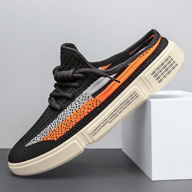 2025 Summer New Men's Breathable Odor-Resistant Mesh Slip-On Backless Canvas Slide Sandals