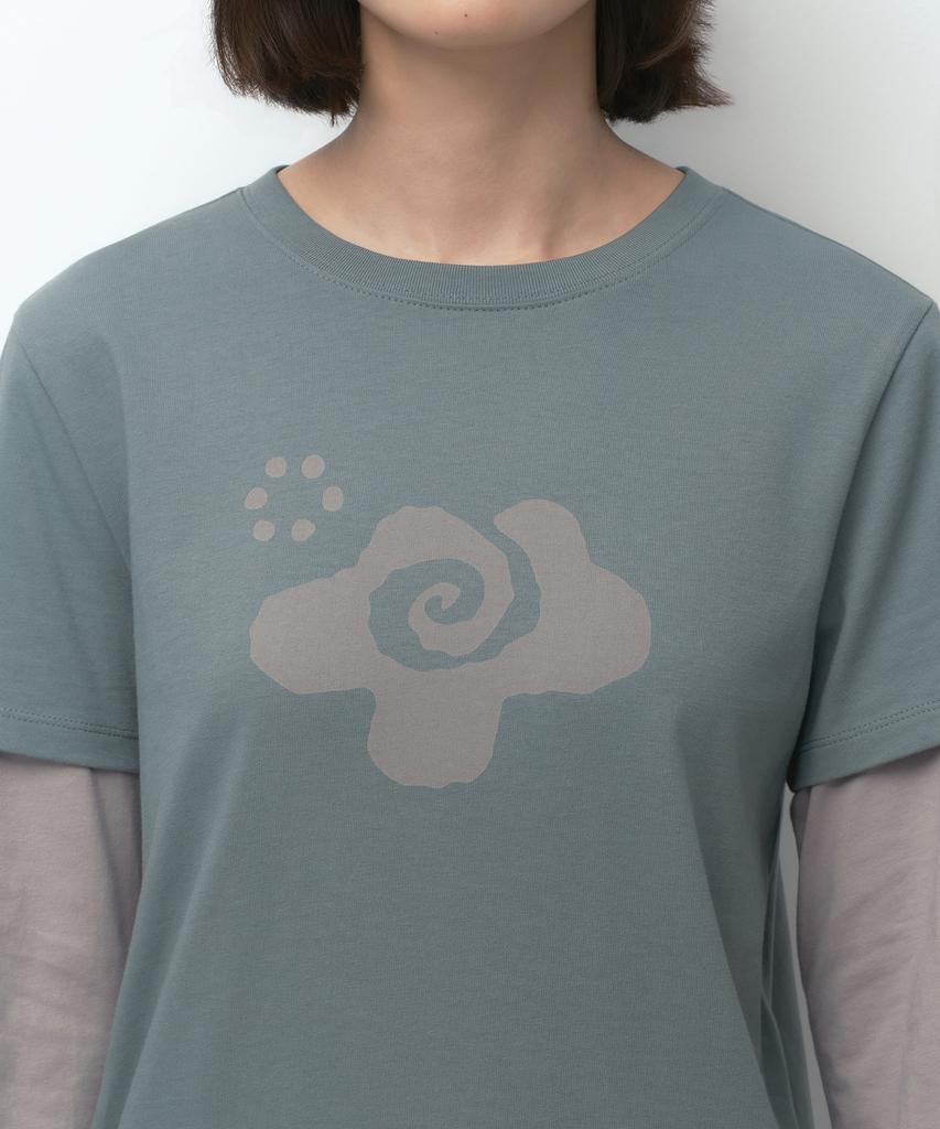 MUSINSA STANDARD WOMAN [Ohesio Collaboration] Layered Long Sleeve T-Shirt [Mint Gray]