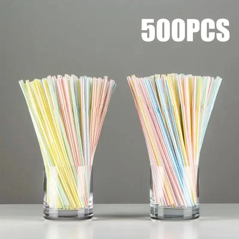 Multicolor Drinking Straws Child Plastic Straws Multi-time Milk Tea Beverage Accessories Black Straw Wholesale Party Supplies