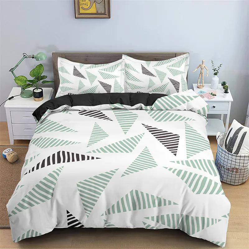 Nordic Geometric Duvet Cover Abstract Bedding Set Single King for Teen Adults Room Decor Microfiber Comforter Cover Pillowcases