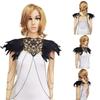 Feather Epaulette Shoulder Wrap Lace Choker Halloween Cosplay Costume Gothic Feather Harness Body Chain for Womens