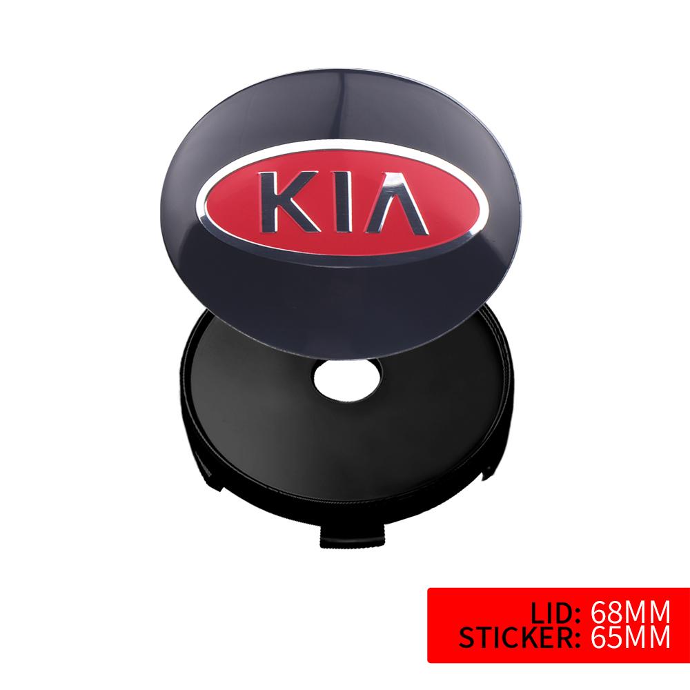 4 ks 56/60/65/68MM Pro KIA Rio Ceed Sportage Cerato Soul Sorento Picanto Optima Krytky středových kol auta Samolepka na kryt kola