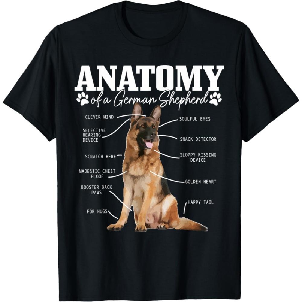 

Anatomy Of A German Shepherd Funny Cute Dog Mom Dad T-Shirt S