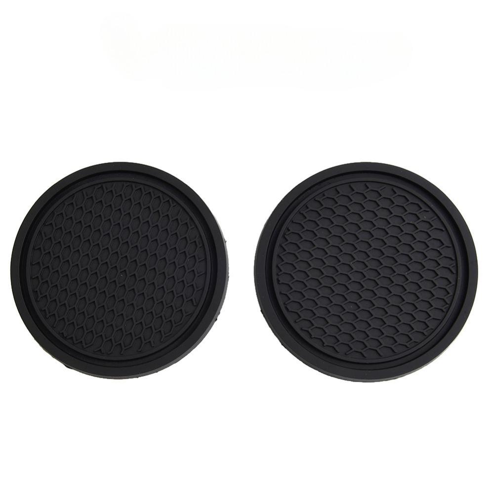 2pcs Black Car Auto Cup Holder Anti Slip Coasters Pads Interior Accessories For Most Cups Accessories