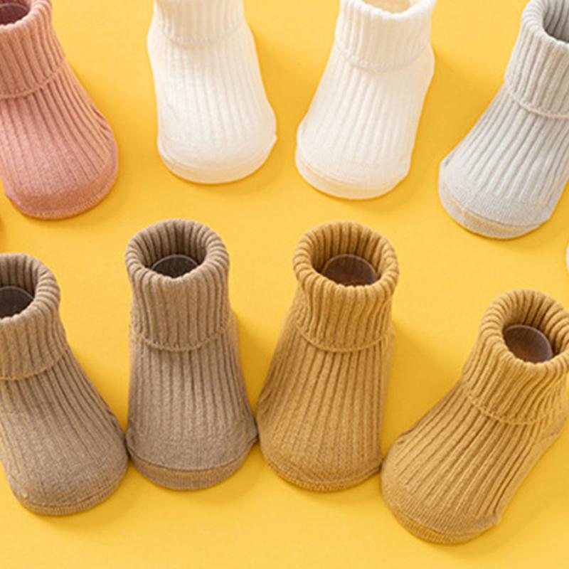 2pcs Anti Skid Toddler Socks Soft Crew Length Socks Middle Tube Design For Secure Movement On Hardwood Floors