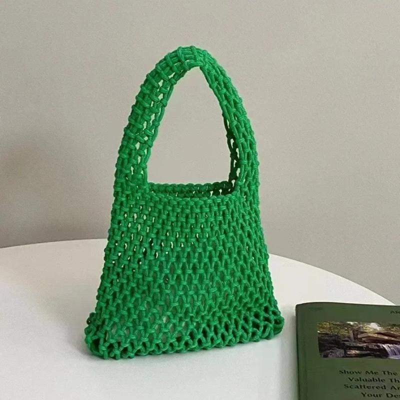 Borsa Piccola a Tracolla per Cellulare da Donna Colore Unito Intrecciata all'Uncinetto Leggera Borsa a Spalla Intrecciata Borse a Tracolla