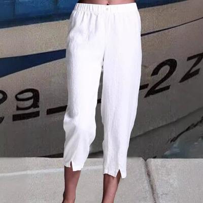 Women's Fashion Slit Cropped Pants Terylene