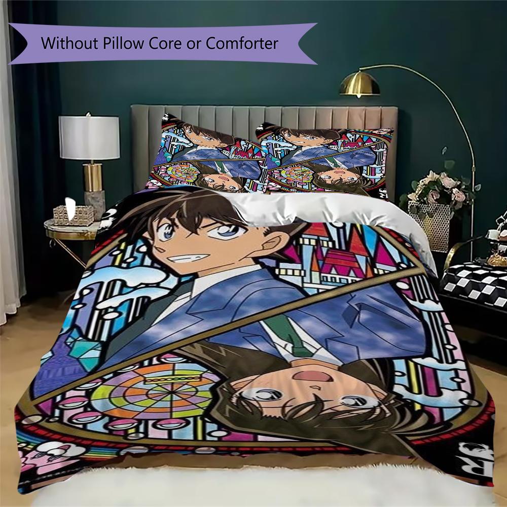 Detective Conan Glass Dual Identity Threepiece Set Without Core 1 Duvet Cover 2 Pillowcase Without Core Christmas Birthday Gift Bedding Set