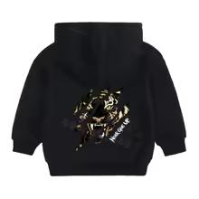 Autumn/Winter Children's Fun Tiger Pattern Hooded Sweatshirt - Cute Korean-style Trendy Print - Boys' Girls' Pullover Sweatshirt