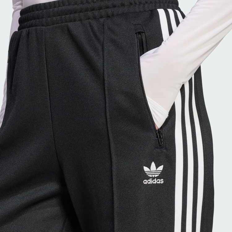 Adidas Originals Casual Striped Comfortable Versatile Knitted Sports Pants Women Bottoms Black KB2984