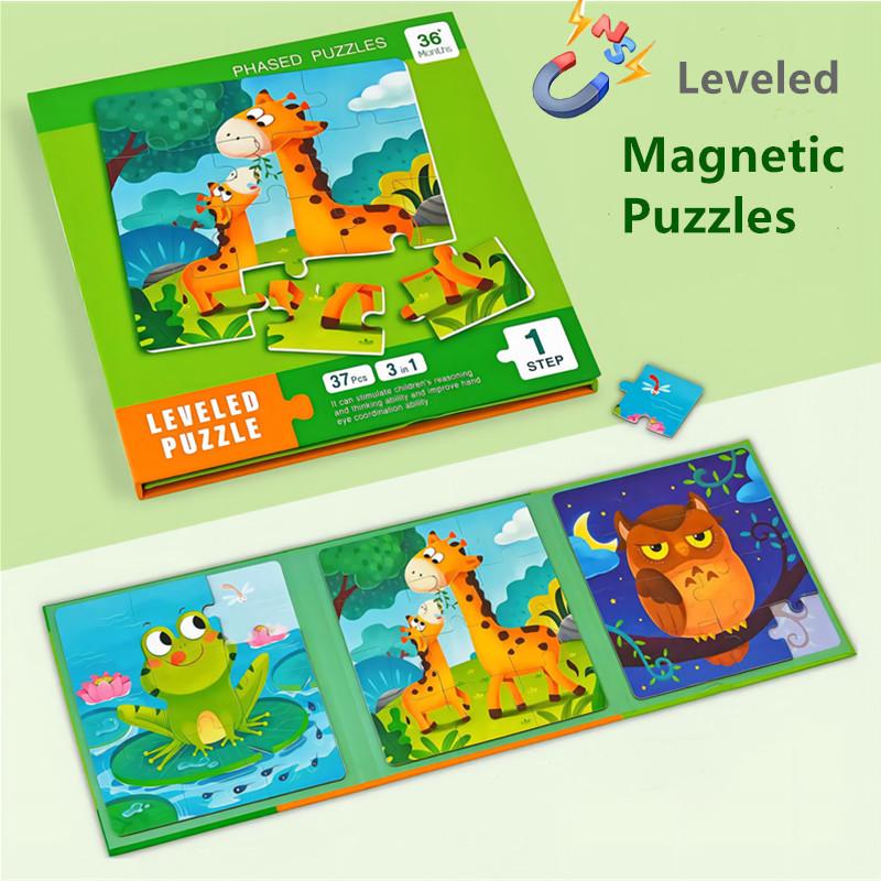 Kids Magnetic Puzzles Leveled Puzzles for Kids Age 2 Up Preschool Learning Jigsaw Puzzles Travel Games and Travel Toy for 2 3 4