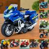 Police Motorcycle Alloy Model With Lights And Sound For Kids Play