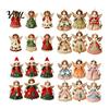Interior Door Frame Decorations 6Pcs Vintage Angel Wooden Ornaments, Christmas Hanging Decor Set Home Wall Accents with Jute String, Rustic