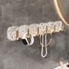 2PCS Self Adhesive Bathroom Hooks Wall Mounted Waterproof Key Bag Hooks Light Luxury Plastic Kitchen Storage Hook Bedroom