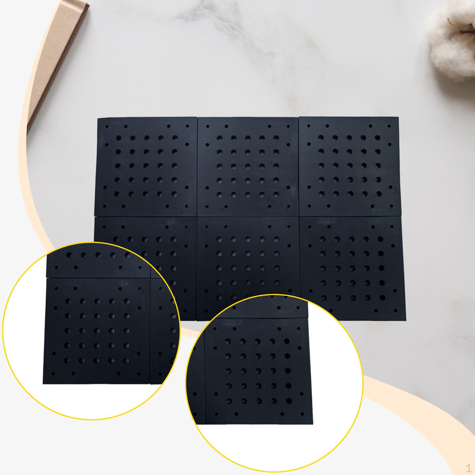 

6 Pieces Baseplate Assembly Action Figure Display Scene Sturdy Black Model Making Part Style C