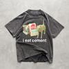 Mangio Cemento Gatto Maledetto Divertente Meme Maglietta Ironica Regalo Amante dei Gatti S3XL T-Shirt Unisex